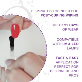 Gelish applied on manicured hands in salon setting showing professional results benefit