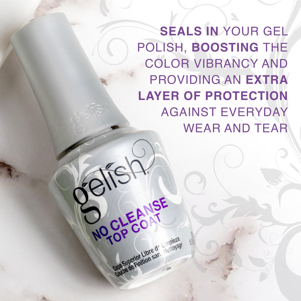 Gelish 15mL bottle next to coin for scale showing compact travel benefit