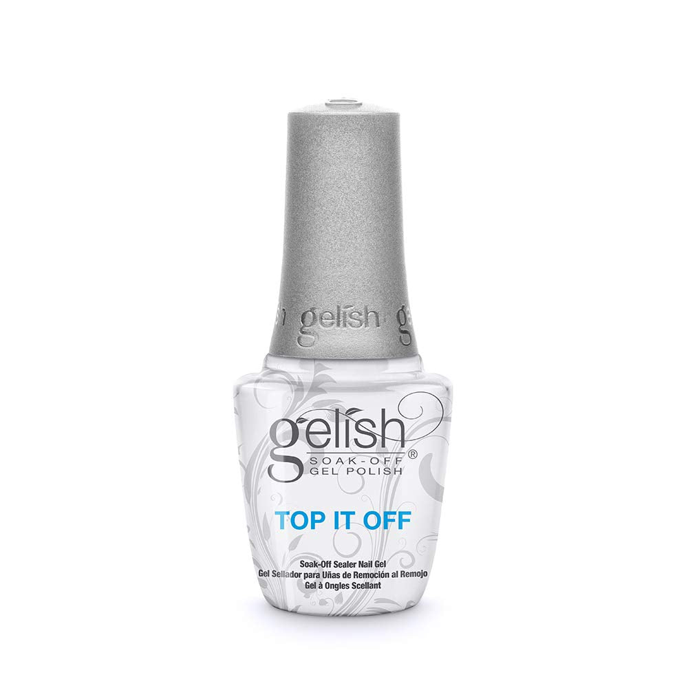Gelish front bottle showing label and glossy cap for easy identification and professional result