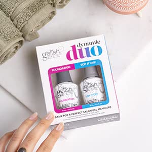 Gelish Top It Off sealer gel texture on palette highlighting glossy finish and chip-resistant shine benefits