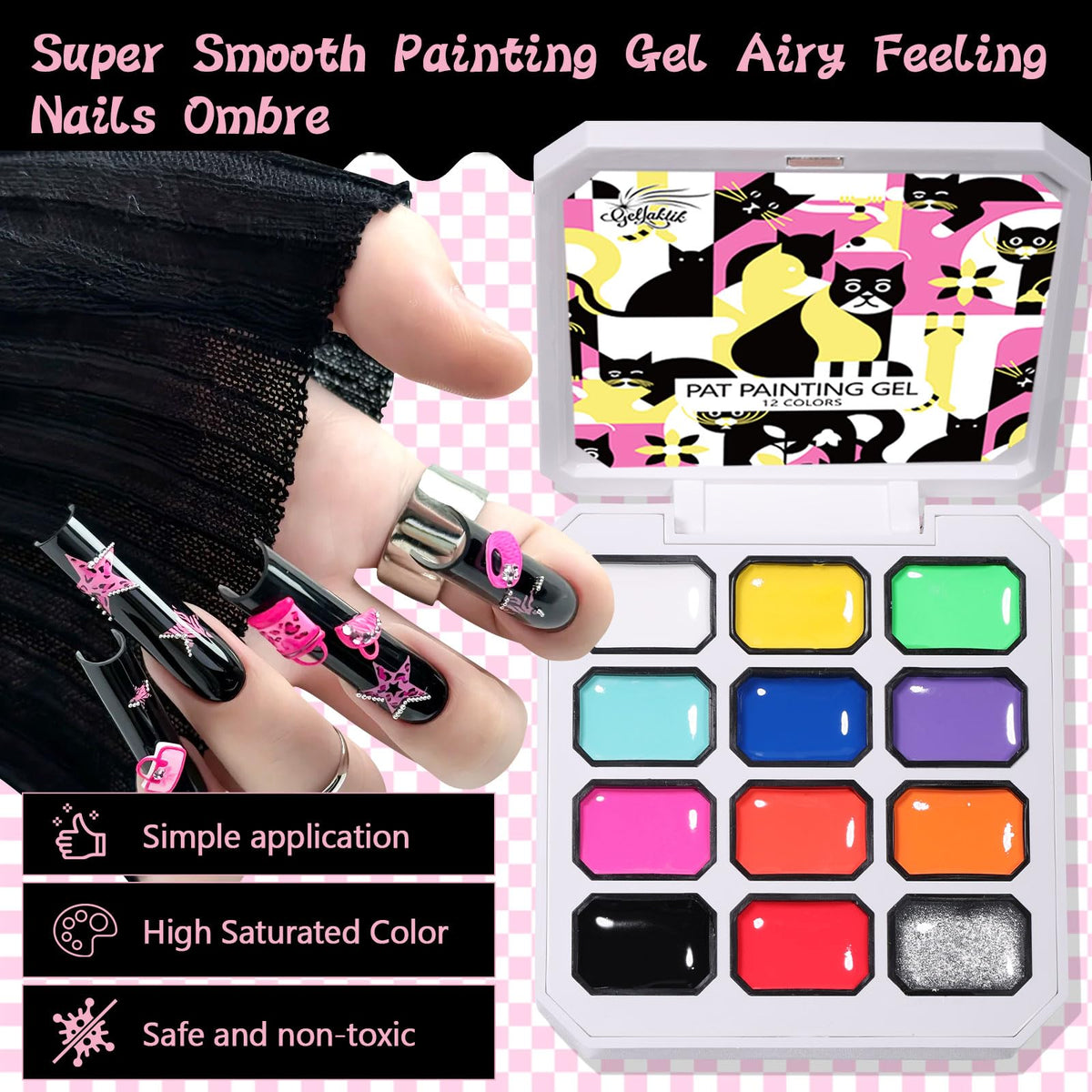 GELLAKTIK brush and stickers displayed for fine details and decorative accents