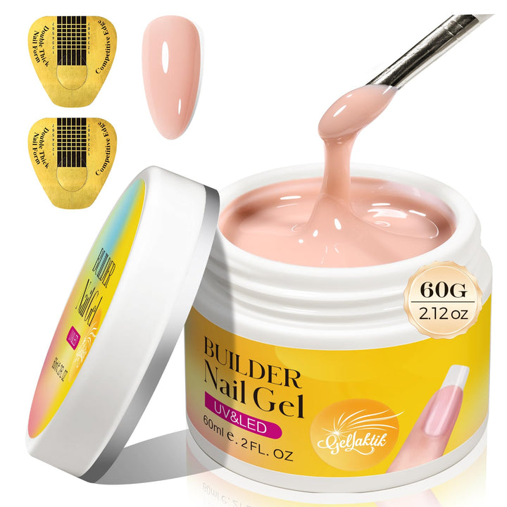 GELLAKTIK builder gel jar front showing label and nude shade for easy identification