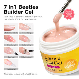 GELLAKTIK builder gel texture close-up highlighting thick self-leveling formula benefits