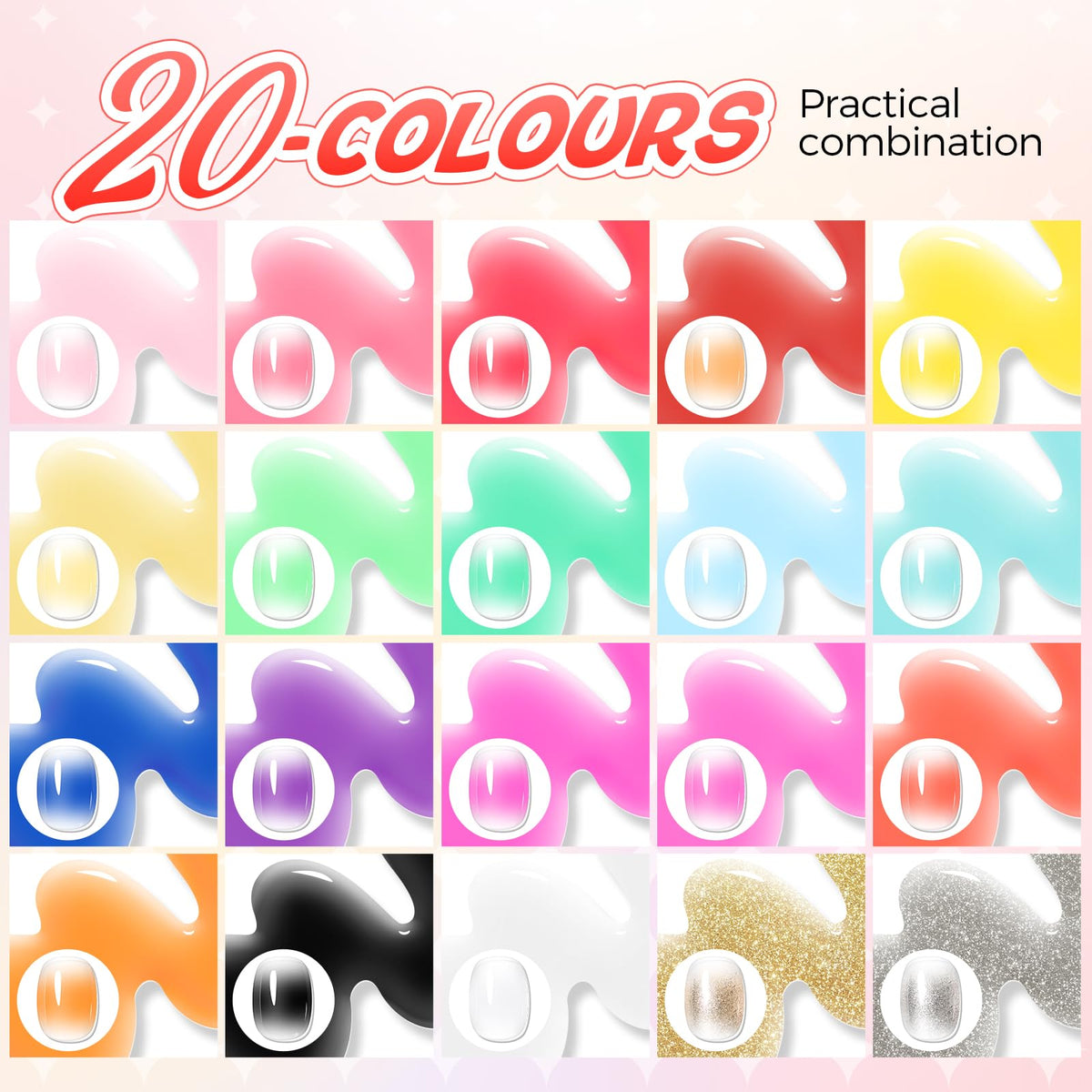 GELLAKTIK open bottles with vivid swatches demonstrating true neon pigment payoff
