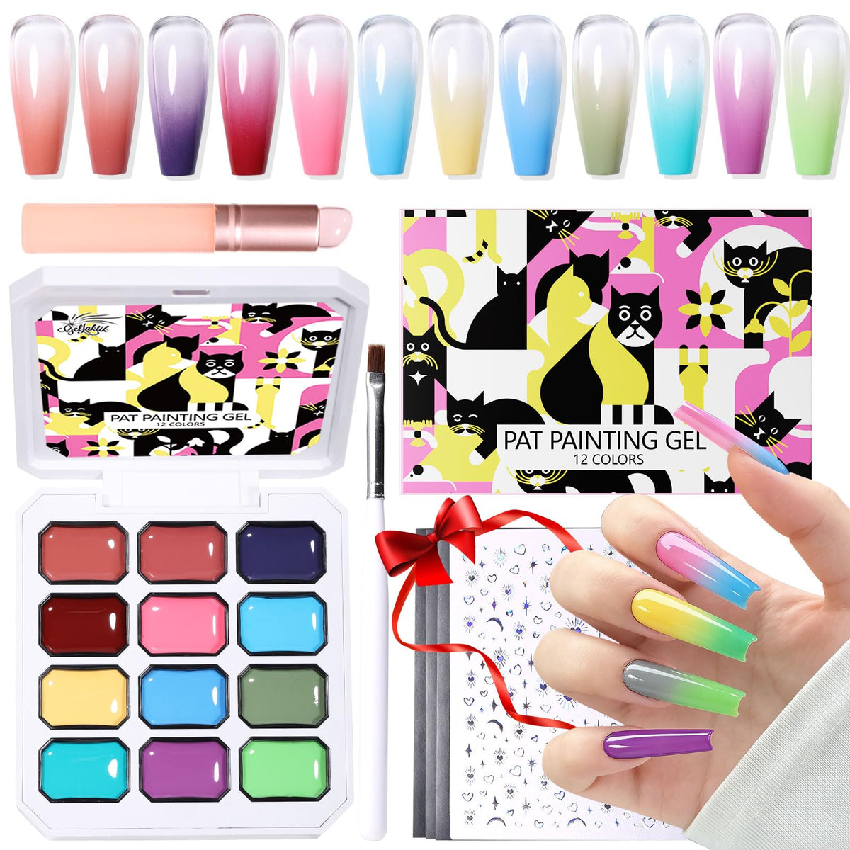 GELLAKTIK front kit layout showing all 12 colors and tools for easy selection