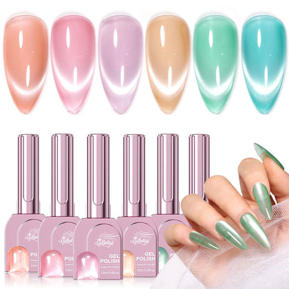 GELLAKTIK front packaging showing six cat eye gel bottles and magnet for gifting benefit