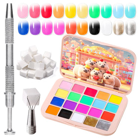 GELLAKTIK front packaging showing full 20-color kit and tools for easy selection