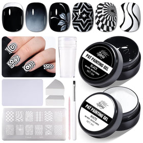 GELLAKTIK front packaging showing complete black and white stamping kit benefits