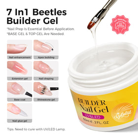 GELLAKTIK gel applied to a nail form demonstrating extension building for stronger nails