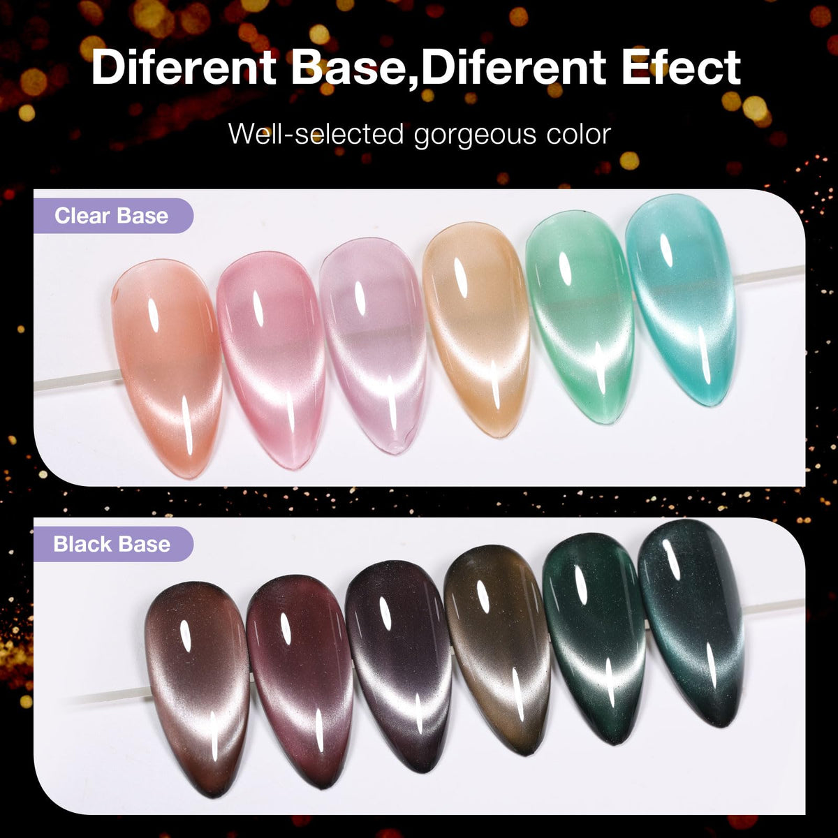 GELLAKTIK magnet held over uncured gel demonstrating how to form cat eye stripe