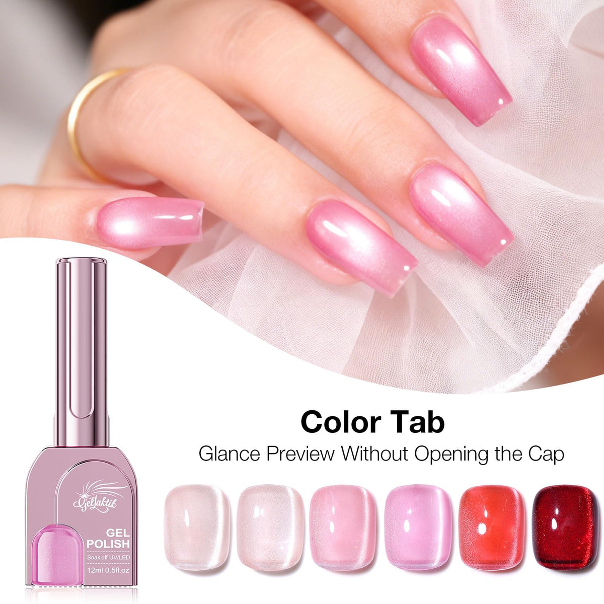 GELLAKTIK 12ml bottle in hand for size and travel-friendly convenience