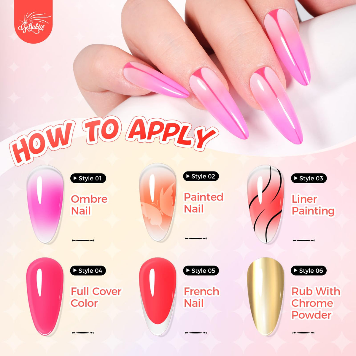 GELLAKTIK sponge applicators and metal grabber ready for patting technique
