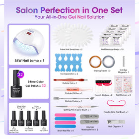 GELLEN 32 color palette laid out for seasonal nail looks