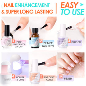 GELLEN almond nail tips close-up showing smooth texture for natural look