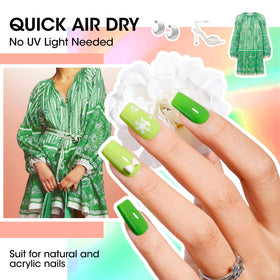 GELLEN applied on fingernails demonstrating streak-free coverage and shine