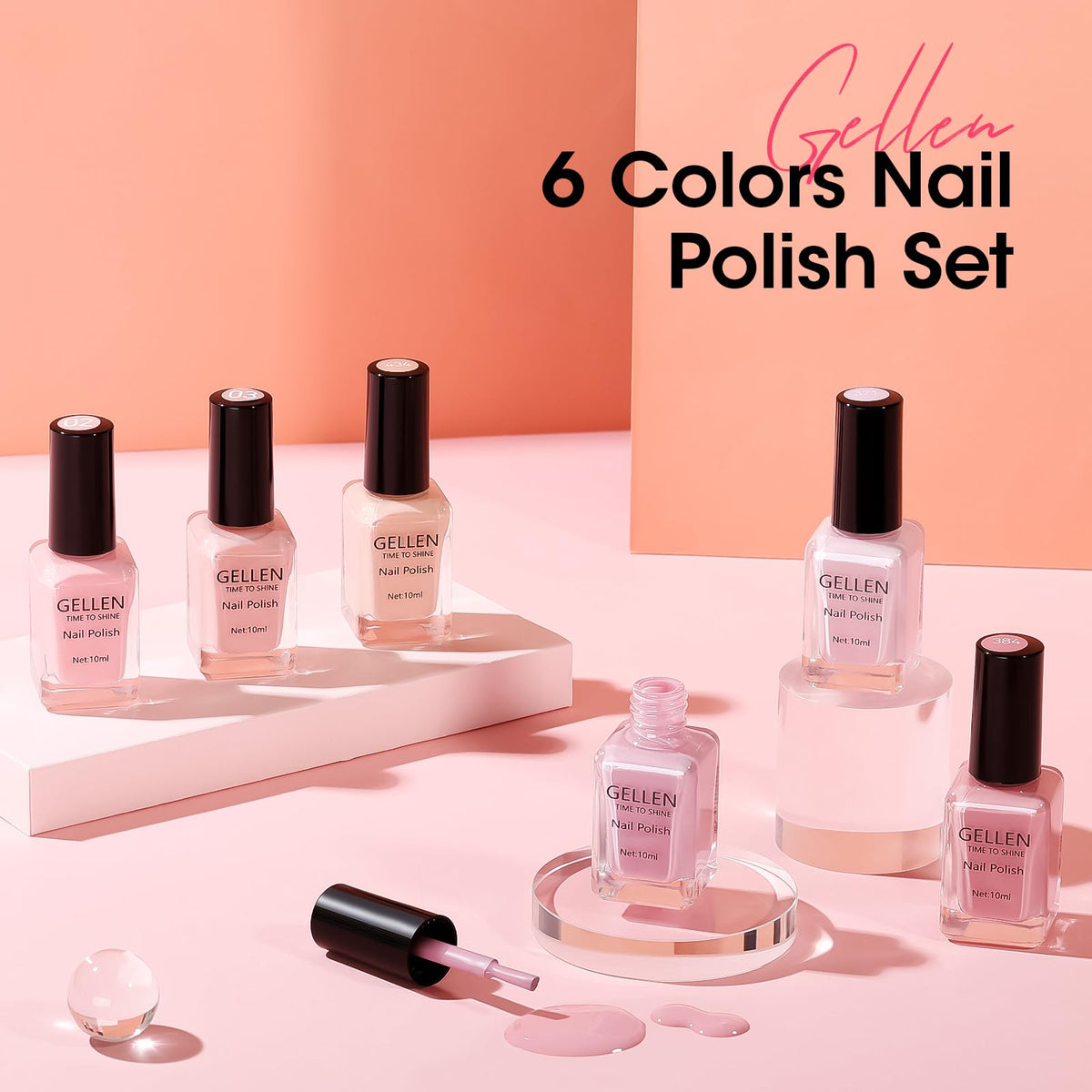 GELLEN application on fingers showcasing quick-dry finish and shine