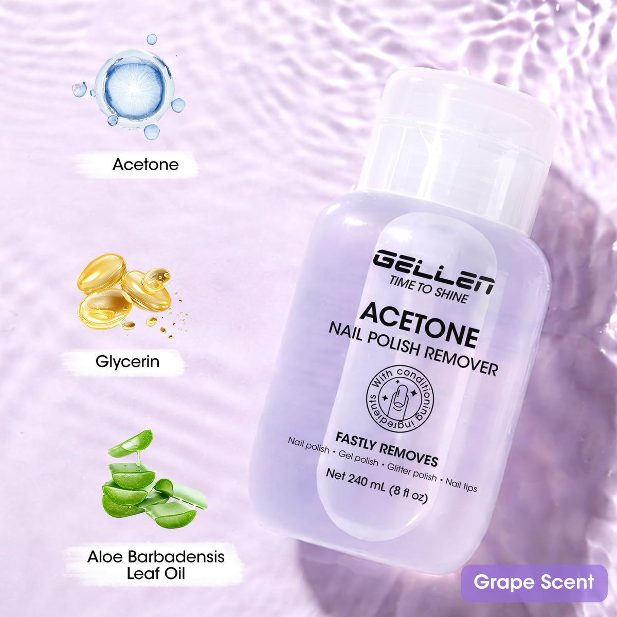 GELLEN bottle with grape scent highlighting pleasant fragrance option