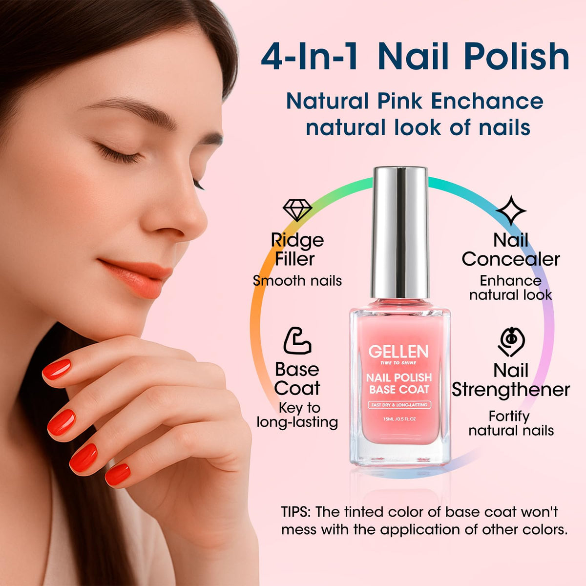 GELLEN brush detail demonstrating easy, streak-free application for precise polish control