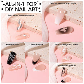 GELLEN brush stroke creating a black line on a nail, precise striping benefit