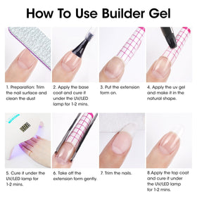 GELLEN builder gel being applied to natural nail showing strong support