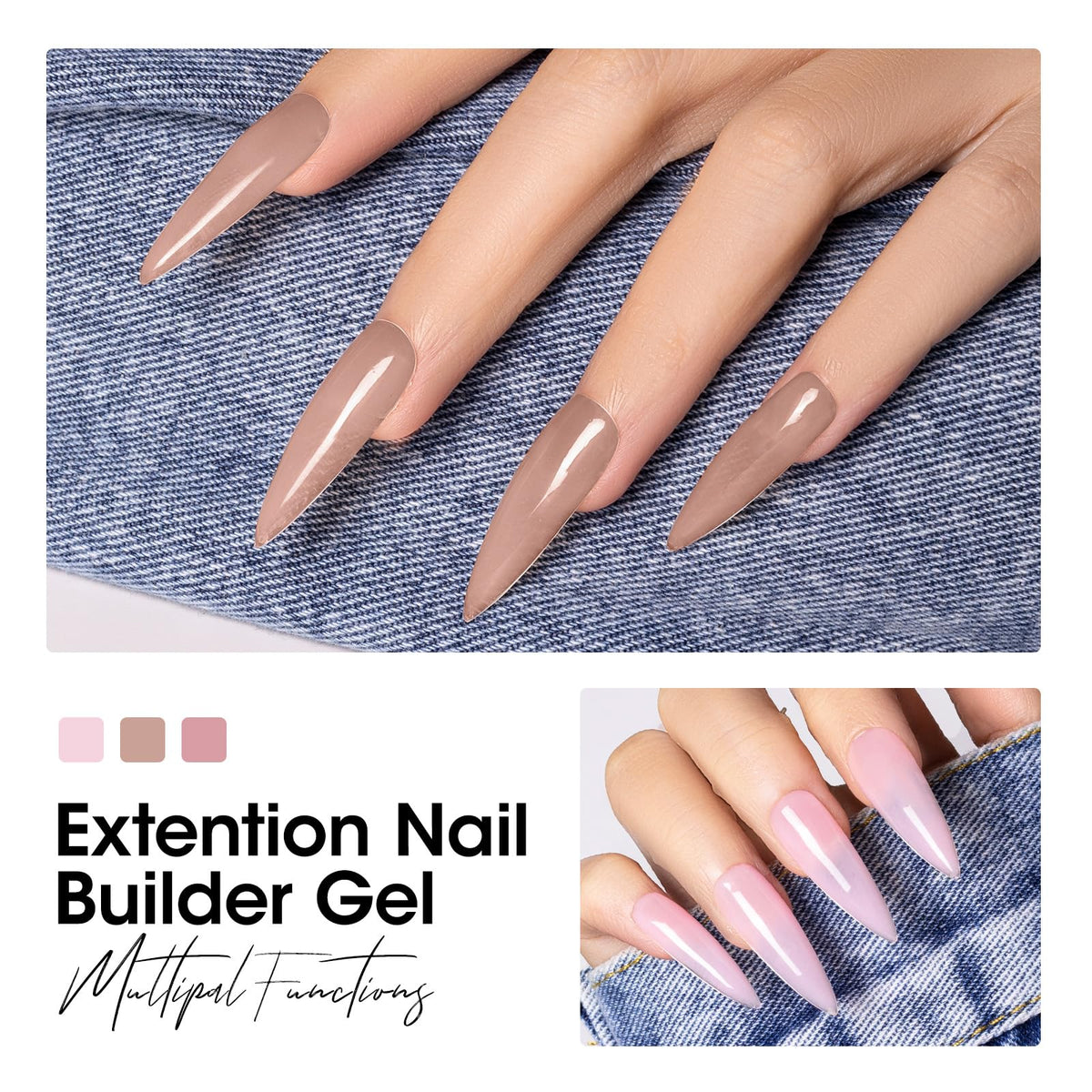 GELLEN brush applying builder gel demonstrating easy sculpting