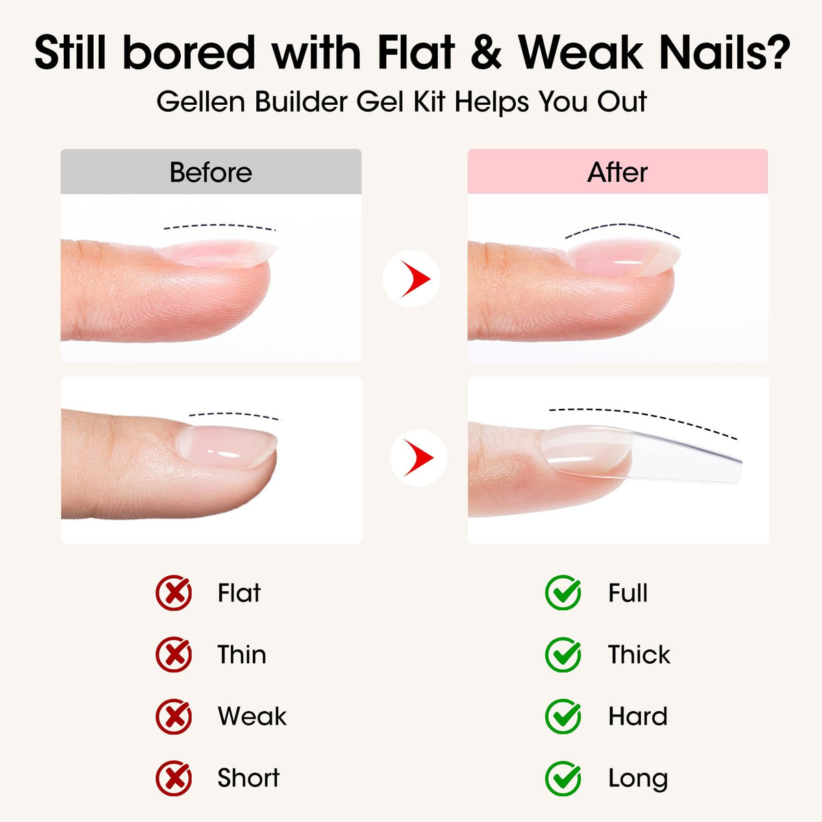 GELLEN jelly baby pink builder gel texture demonstrating spreadability