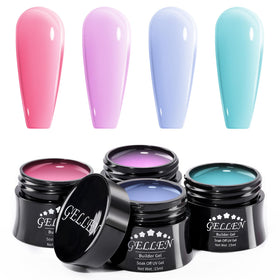 GELLEN kit box front showing all four pastel builder gels and packaging benefit