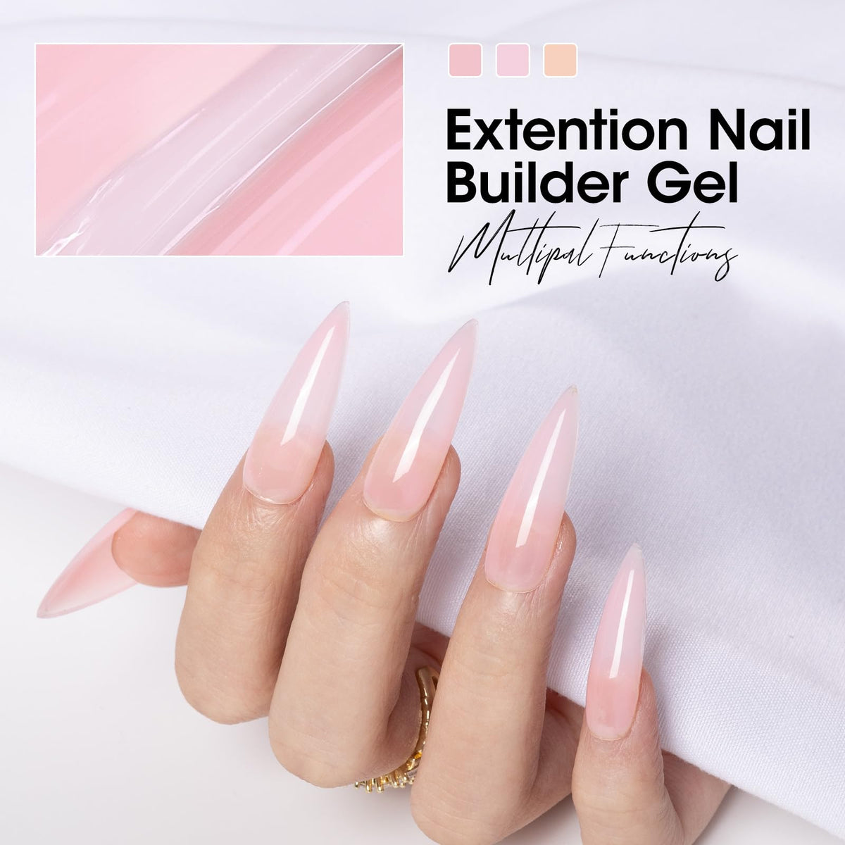 GELLEN light orange gel texture swipe demonstrating self-leveling consistency