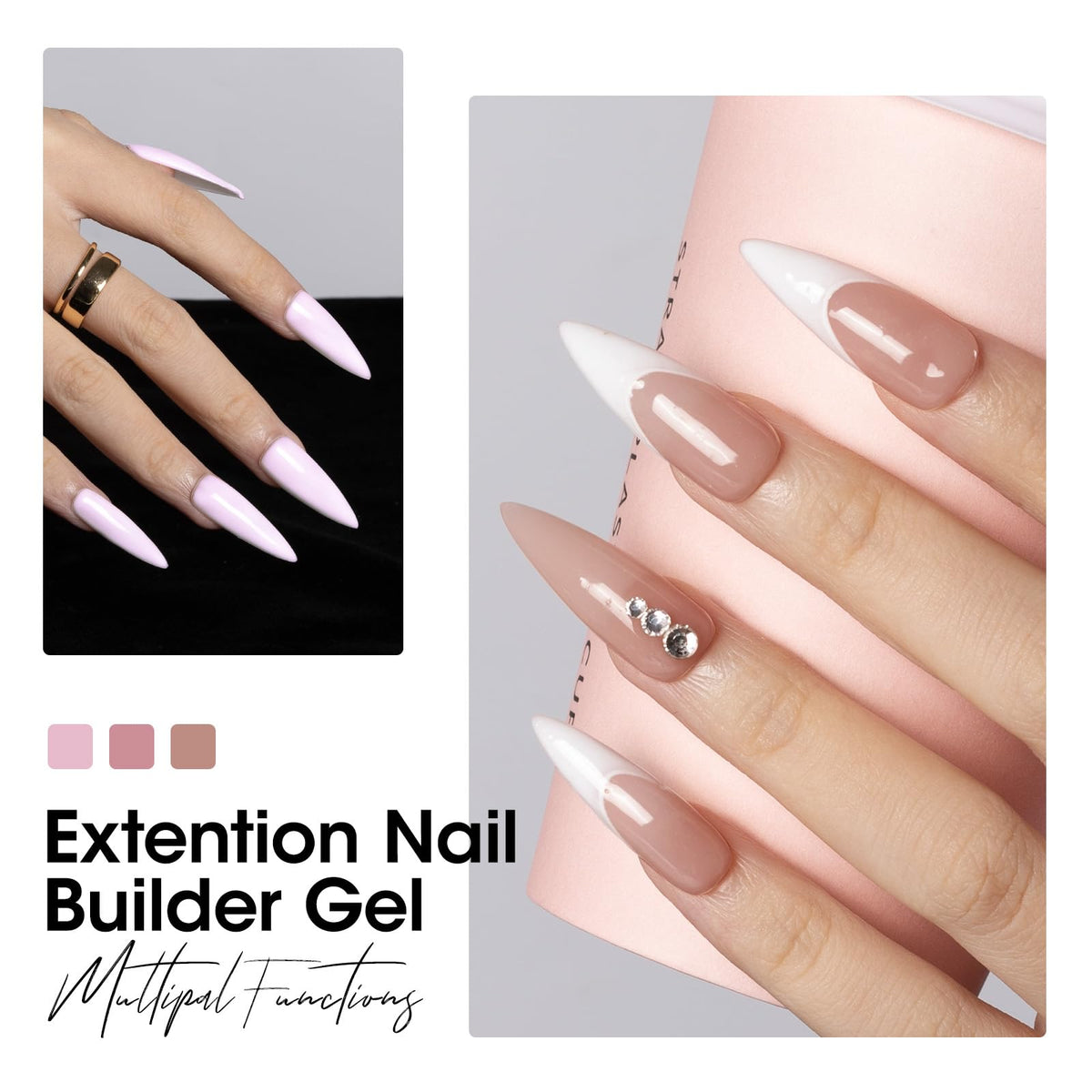GELLEN naked purple swatch on tip demonstrating opaque coverage