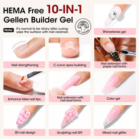 GELLEN classic red builder gel jar top view highlighting pigment payoff