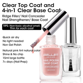 GELLEN clear topcoat brush close-up for smooth glossy application