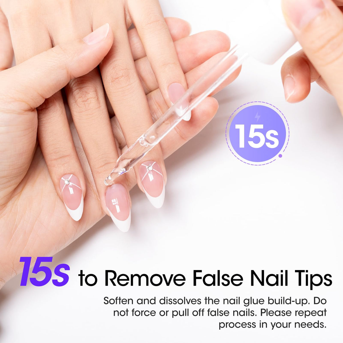 GELLEN clear liquid texture close-up showing non-acetone gentle formula