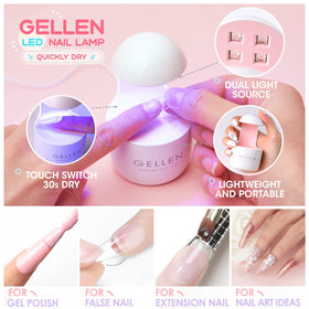GELLEN finished cured nails showing glossy salon-style result