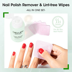 GELLEN hand using wipe to remove polish showing quick cleanup benefit