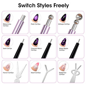 GELLEN double-ended magnet pen closeup for controlled cat eye effects and precision