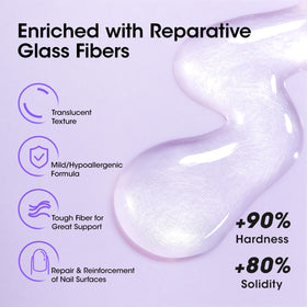 cured surface detail of GELLEN fiber gel highlighting clear no-wipe finish and durable shine