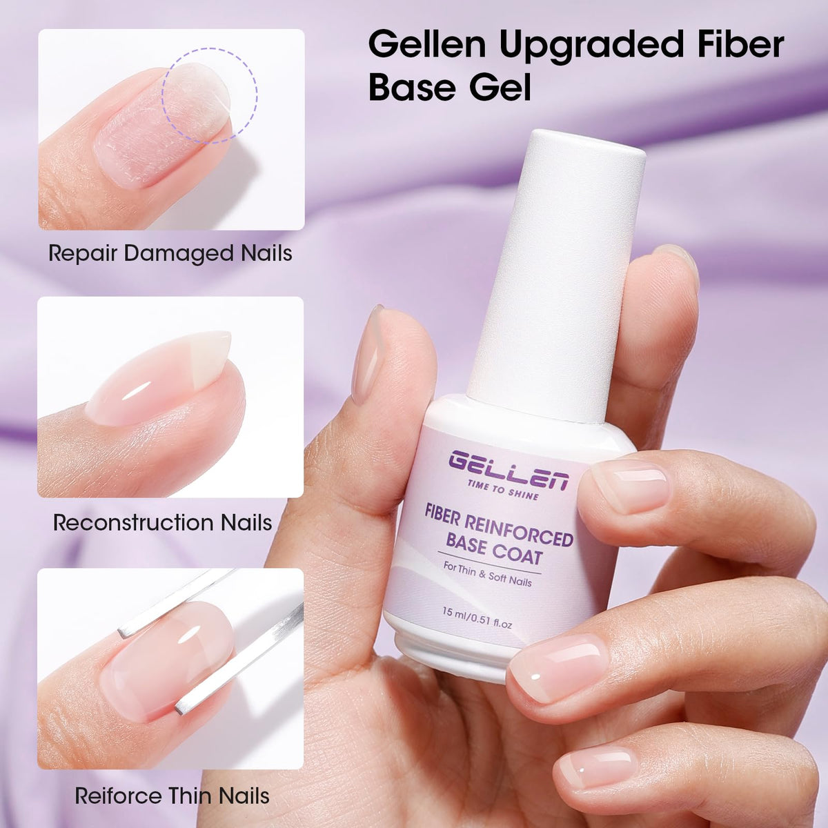 GELLEN fiber gel on a salon table with tools to show professional compatibility and workflow benefit
