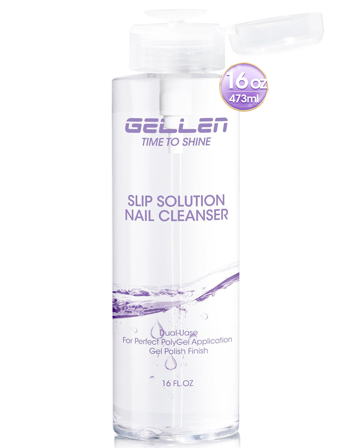 GELLEN front bottle packaging shows 16oz pump and clear label, ideal for salons