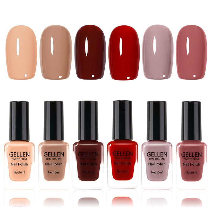 GELLEN front packaging showing six warm shades and set details for easy selection