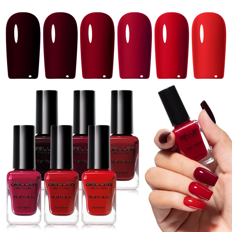 GELLEN front packaging showing six dark red bottles and benefits