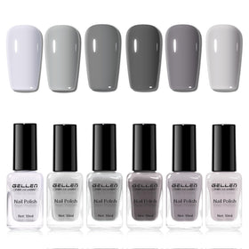 GELLEN front packaging showing six gray bottles and quick-dry benefit