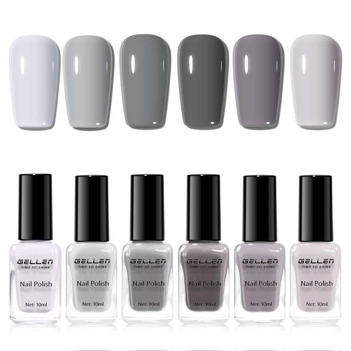 GELLEN front packaging showing six gray bottles and quick-dry benefit