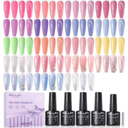 GELLEN front packaging showing full 24pcs kit and contents, ideal starter set