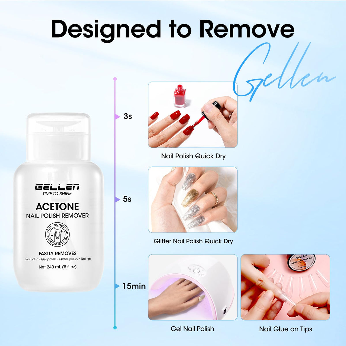 GELLEN in-use at salon removing gel polish offering quick efficient results