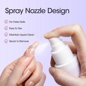 GELLEN in-use spray applied to press-on nails for quicker adhesive release