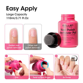 GELLEN removing polish from toenail using sponge wipe for control