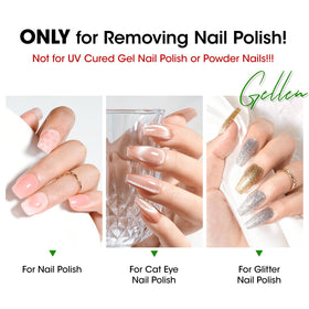 GELLEN product label close-up showing non-acetone formula details