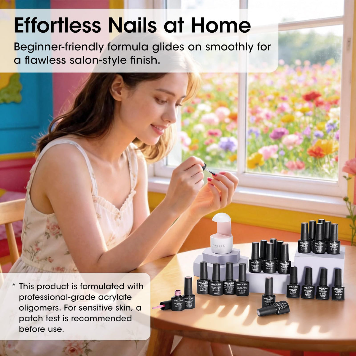 GELLEN manicure in use on hands demonstrating salon-style results at home