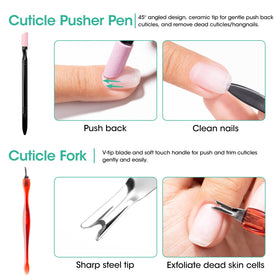 GELLEN nail file and multi-sided buffer set preparing nails for smooth polish