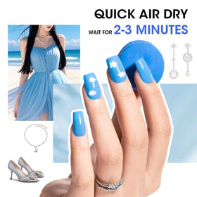 GELLEN on acrylic extensions salon view demonstrating strong adherence and shine